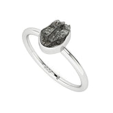 meteorite rough shape stackable bezel-set ring